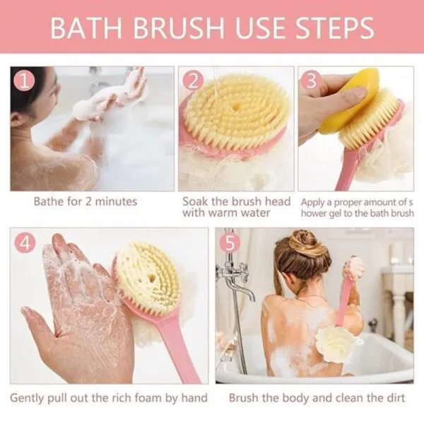 2-in-1 Bath Brush & Loofah – Deep Clean & Exfoliate