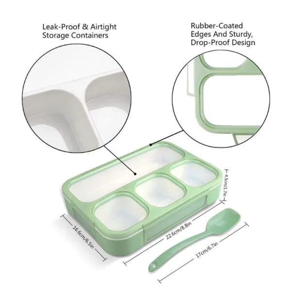 Leak-Proof 4-Compartment Lunch Box