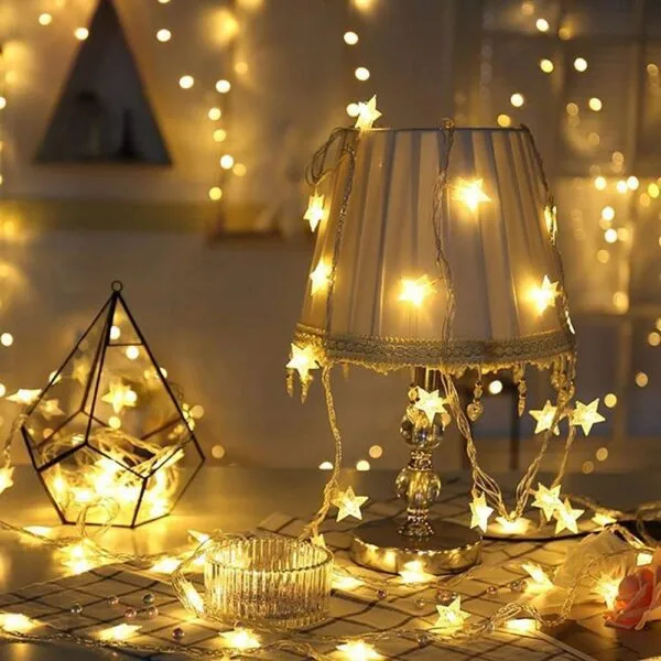 Outdoor String Lights – 5m 20 LED Warm White Star Lights