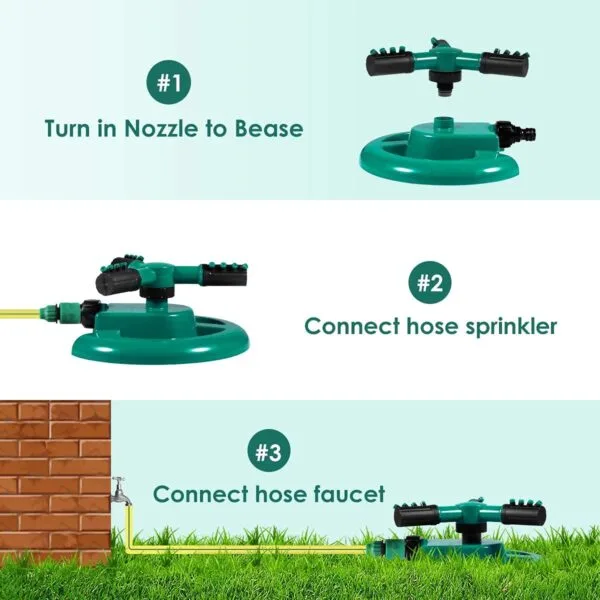 360° Adjustable Garden Sprinkler – Large Area Coverage