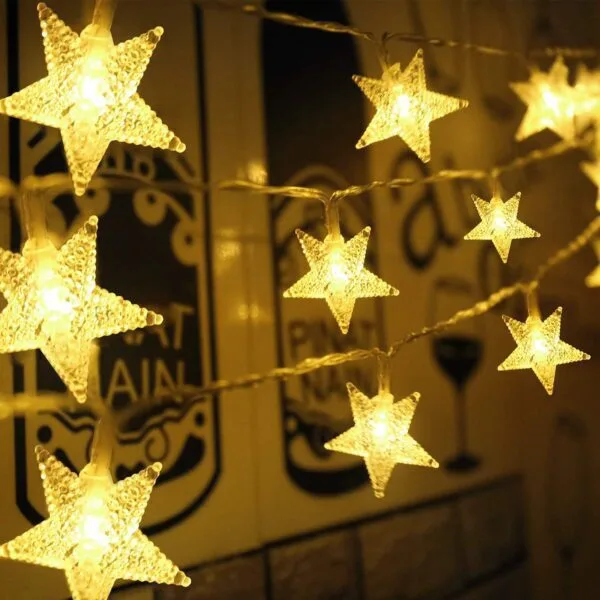 Outdoor String Lights – 5m 20 LED Warm White Star Lights