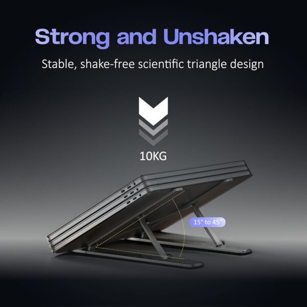 6-Angle Adjustable Aluminum Laptop Stand – Ergonomic & Portable