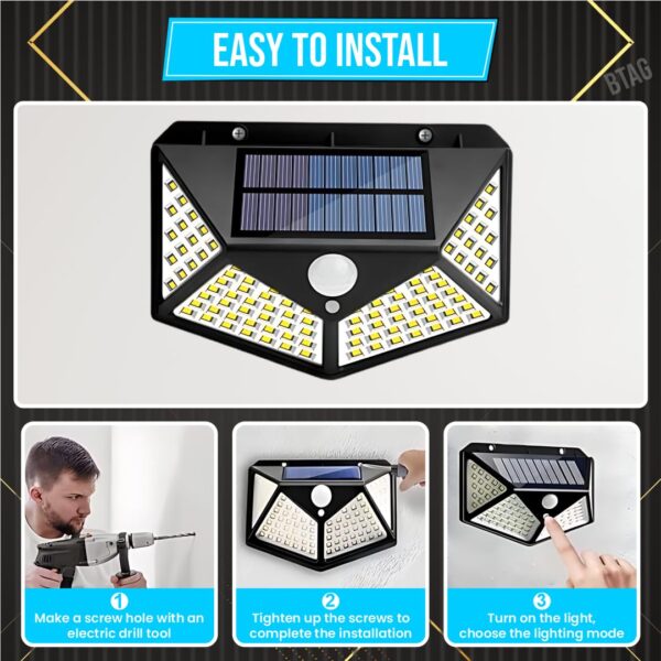 100-LED Outdoor Solar Motion Sensor Lights – Wireless, Waterproof, and Energy-Efficient