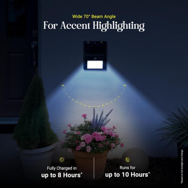 Eco Motion Sensor Solar Wall Light – Bright Cool White LED for Outdoor Security